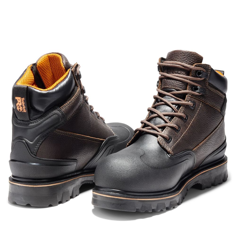 Timberland Mens Work Boots PRO® Rigmaster 6\" Steel Toe - Brown/Black - India HK3942516